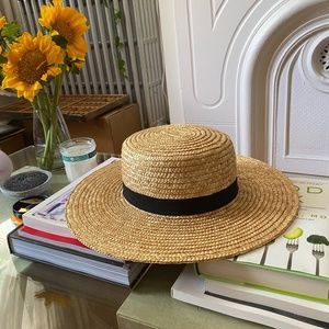 Straw Wide Brim Boater Hat